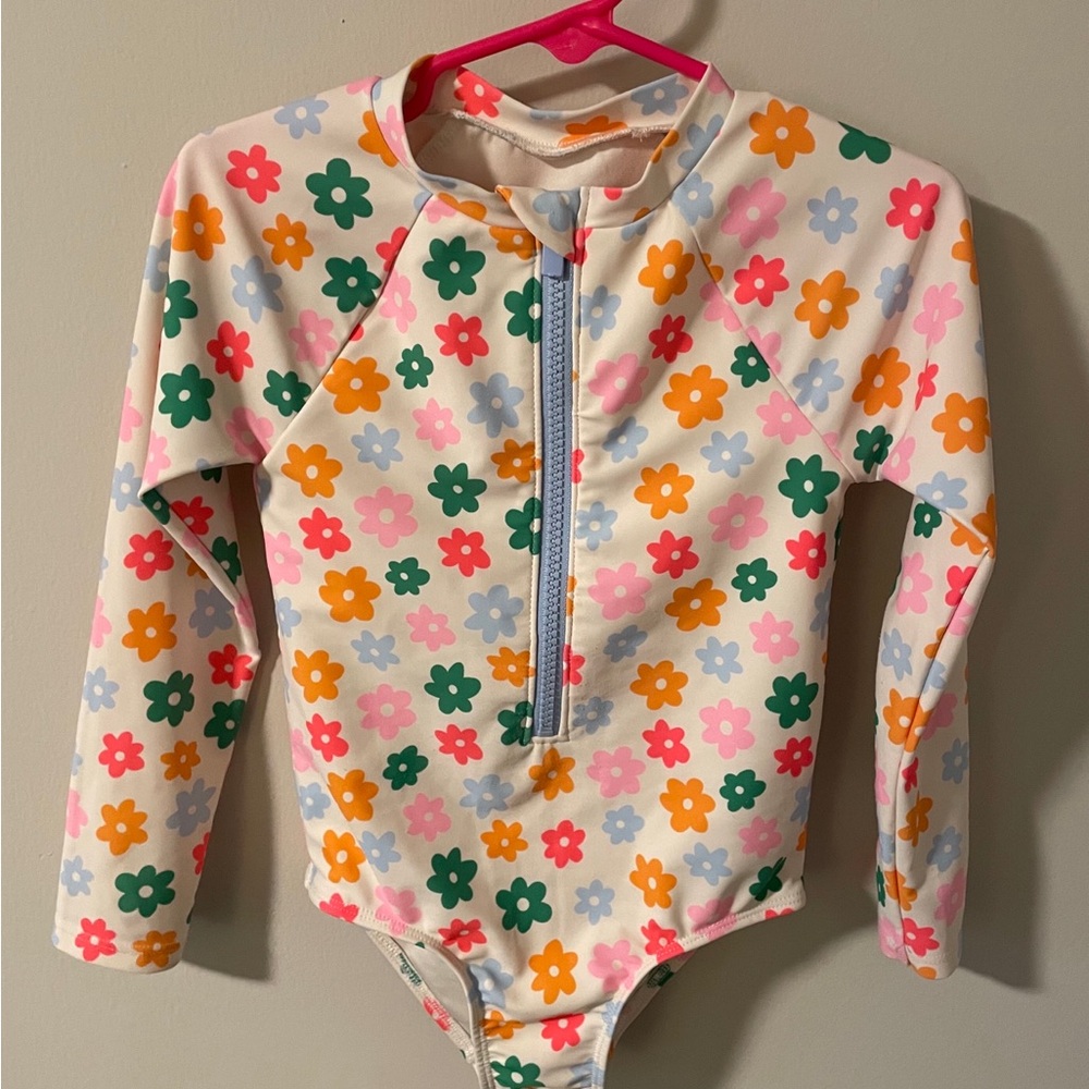 White Toddler Swim Rashguard suit
